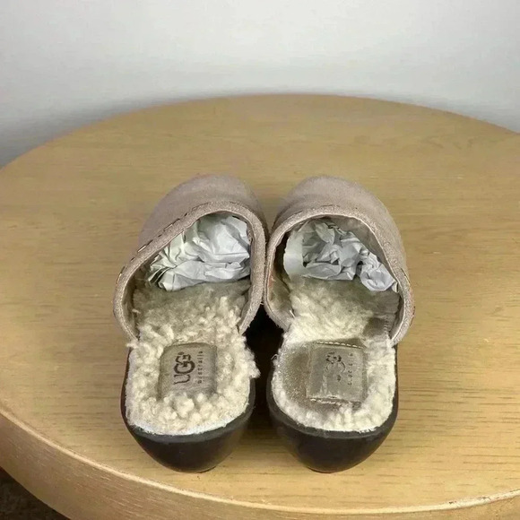 UGG Heeled Clogs Women's 6.5 Faux Furt Mules Comfortable Casual Supportive Shoe - Picture 5 of 6